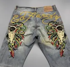 Ed Hardy 刺繍デニム サイズ34 y2k ワイドデニムのサムネイル