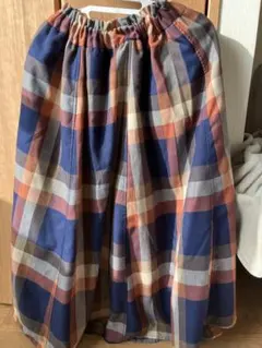 OLIVE des OLIVE チェック柄ロングスカート