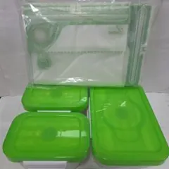食品保存容器 3点セット グリーンのサムネイル