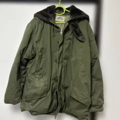 ミリタリージャケット N-3Bタイプ オリーブ 中綿 フード付き 古着
