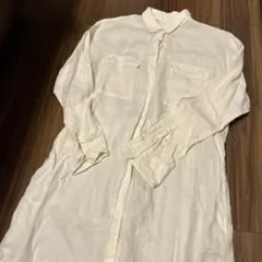 【nano universe】リネン100% ロング シャツ ワンピース 羽織り