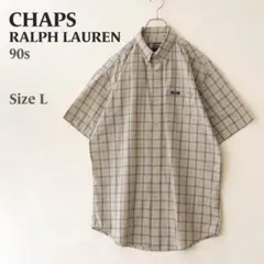 90s CHAPS RALPH LAUREN チェック BDシャツ 半袖 L