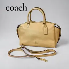 人気 COACH コーチ レザー 2WAY ハンドバッグ ショルダー ピンク