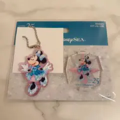 ディズニーシー　25周年　ミニー　アクリルチャーム　ステッカー