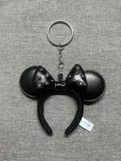 ディズニー スタッズ付きミニーカチューシャキーホルダー