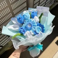 モールフラワー チャイラテ shop 枯れないお花 ボリュームブルー　韓国花束