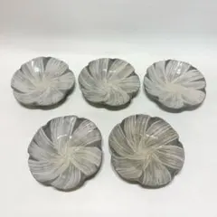 平安 京泉 刷毛目 輪花皿 5客揃 御本手 銘々皿 和食器 花型 向付 京焼 平安 京泉 刷毛目 輪花皿 5客揃 御本手 銘々皿 和食器 花型 向付 京焼