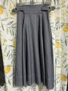 デニム風フレアスカート