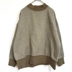 ライトオン 長袖 ニット セーター ブラウン カーキ ゆったり シンプル F