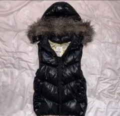 2000s oldGAP光沢ファーダウンベスト 平成ギャル男お兄系y2kパンク