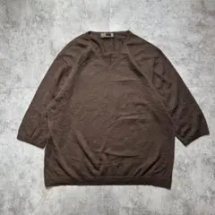 DAKS Vネックニット 五分袖 カシミヤ混 vintage ノームコアのサムネイル