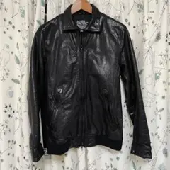 ナノユニバース　レザージャケット　シングルレザー　山羊革　L　ゴートレザー