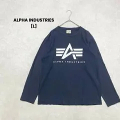 ALPHA INDUSTRIES/ロンT/L/ネイビー/ロゴ/ストリートのサムネイル