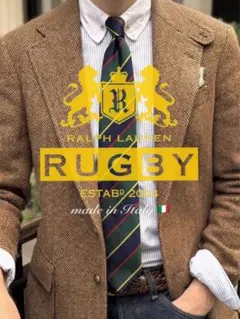 Ralph Lauren／ポロモチーフ／ラガーシャツ／プリントタイ／Italy製