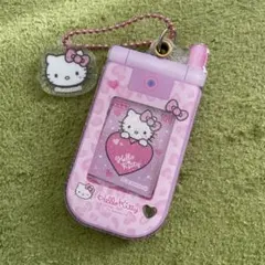 ハローキティ スライドガラケーキーホルダー