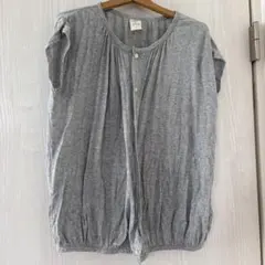 NATURAL LAUNDRY 半袖 ノースリーブカーディガン グレーのサムネイル