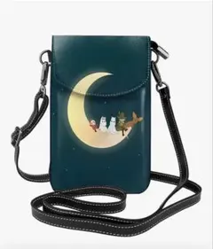 スマホポーチ本革 ショルダーバッグ ムーミン リトルミイ 星 月 携帯電話バッグ