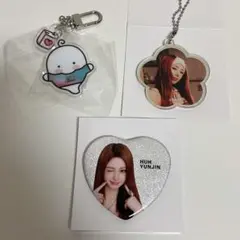 【新品未使用】LESSERAFIM アクリルキーホルダー　缶バッジ　ユンジン