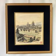 ♦️超メルカリ市特別価格　肉筆　水彩画　サンタマリア大聖堂　絵画美術品インテリアのサムネイル