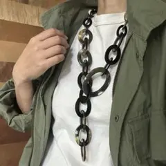 ラスト1点❣️チビオーバル バッファローホーンネックレス 水牛 天然 
