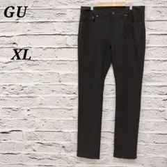 ジーユー 【XL】 ストレッチ スキニーカラーデニムパンツ コットンブレンド 黒のサムネイル