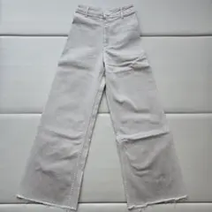 ZARA ハイウエスト フレアデニムパンツ ストレートパンツ ライトブラウン