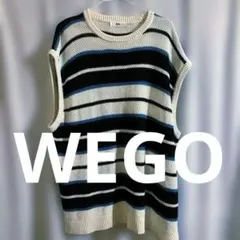 【今季トレンド】WEGO メッシュニットベスト アミアミ ゆるだぼ 白 LL相当