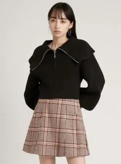 snidel ツイードフレアスカショーパン オレンジ