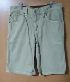 【中古美品】EDWIN デニム ショートパンツ W:30 (ベージュ)