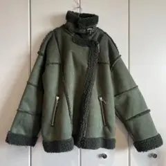 【美品】ムートンジャケット フライトジャケット ライダース 防寒アウター