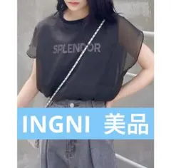 SPLENDOR メッシュオーバーサイズTシャツ ブラック