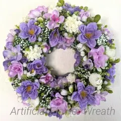パープルピンクの華やか春リース♡