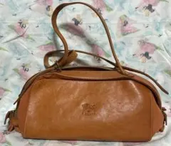 IL BISONTE ブラウン レザー キャンディバッグ