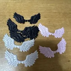 羽根デザイン刺繍パッチ 7個セット