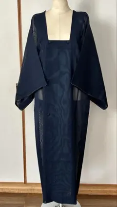 正絹　夏用　紗　未使用　道行コート　ロングコート　身丈119㎝、裄　約63.5㎝