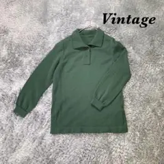 Vintage ヴィンテージ 長袖ニット 襟付き プルオーバー カジュアル