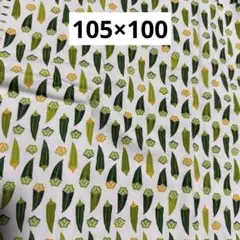319 オクラ柄　生成り　オックス生地　105×100