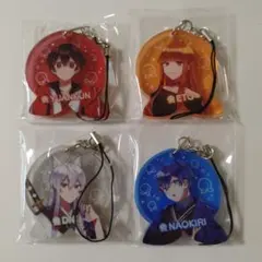 おまけカード付き♡カラフルピーチ　ジュエルアクリルストラップ4点セット