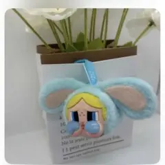 耳付き水色キャラクターぬいぐるみ すーべびーちゃん