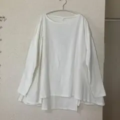 新品！コットンアシンメトリーフレアT 長袖 M
