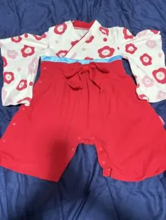 花柄着物80 お正月 着物 袴 ロンパース ひな祭り お食い初め　節句