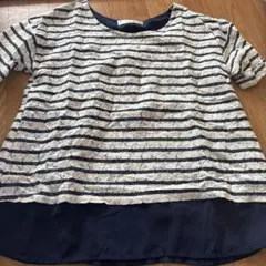 Ventriolet ストライプ レース 半袖トップス