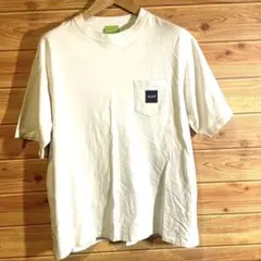 HUF ポケットTシャツ 白 L 半袖 ワンポイントロゴ
