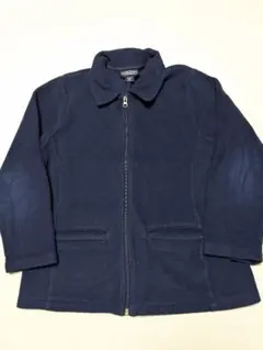 90s LAND'S END ランズエンド フルジップ 襟付きフリースジャケット