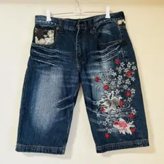 仏喜羅坊 ぶっきらぼう デニム 刺繍 38 鳳凰 桜 和柄 - メルカリ