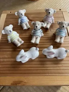 クマとウサギの箸置き 7個セット