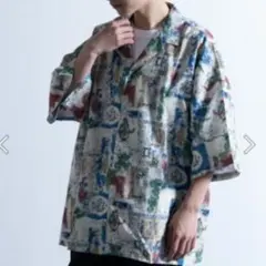 新品♦超激安♦✨総柄半袖シャツ✨♦総柄プリント　オープンカラー　シャツ