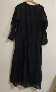 kastane シアー　シャーリングドレス　ワンピース　ブラック