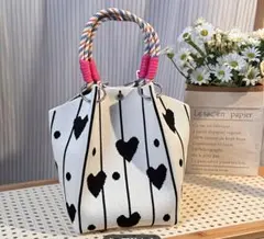 【新品未使用】ミニバッグ ニットバッグ ハンドバッグ 韓国 カラフル