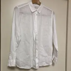 無印良品　麻(リネン) ホワイトシャツ Lサイズ
